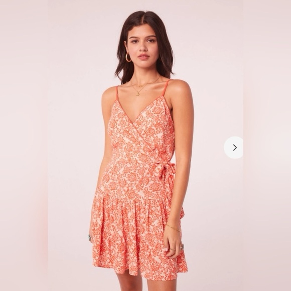 Band of the Free All My Love Printed Mini Wrap Dress V-Neck Floral Bohemian